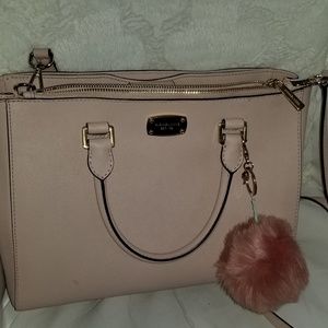 Pink Savannah saffiano leather satchel